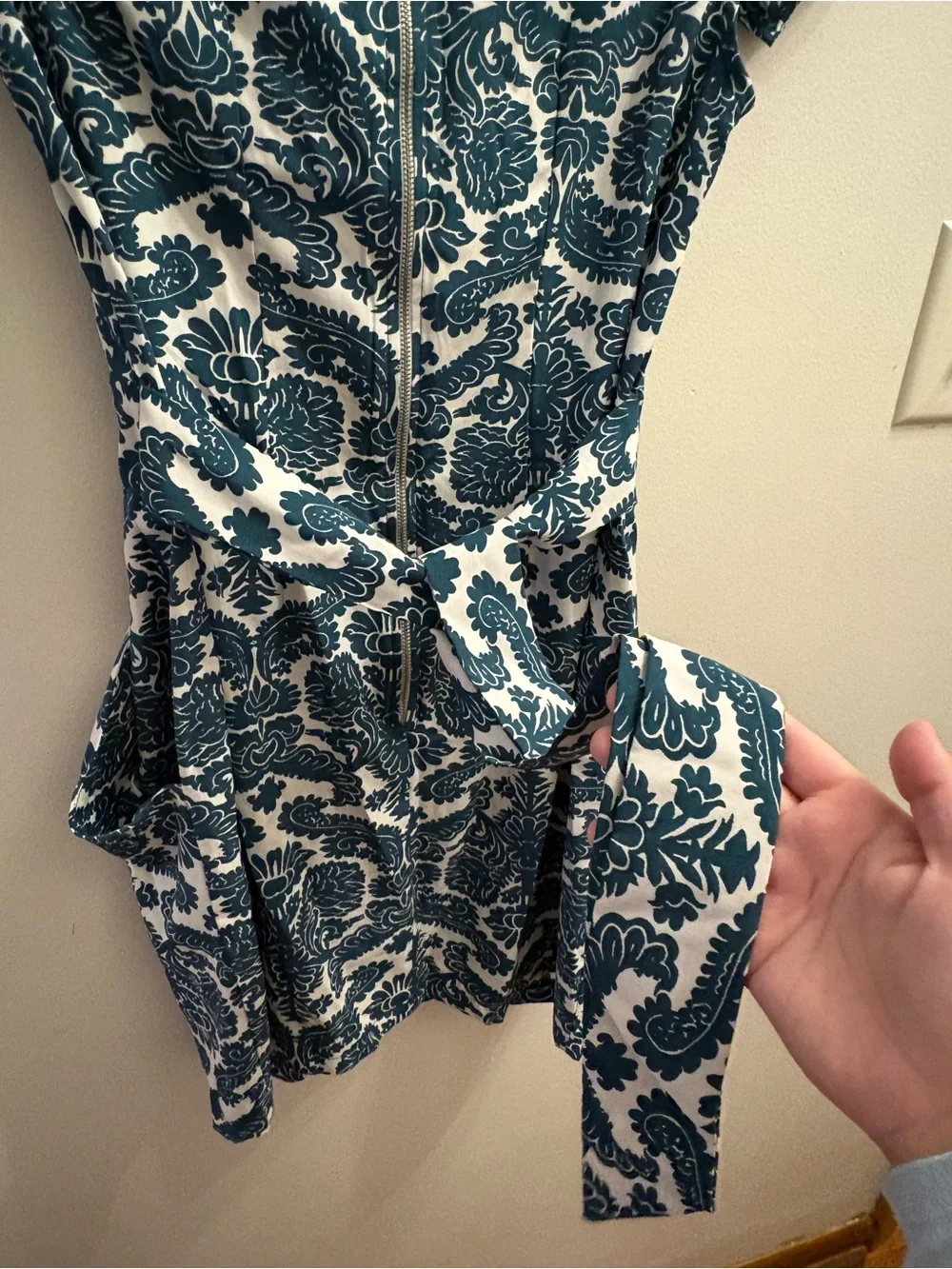 Shein/Inomi Teal Floral Print Short Sleeve Shift Dress - Picture 5 of 5